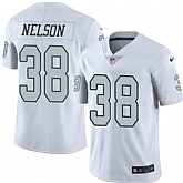 Nike Men & Women & Youth Raiders 38 Nick Nelson White Color Rush Limited Jersey